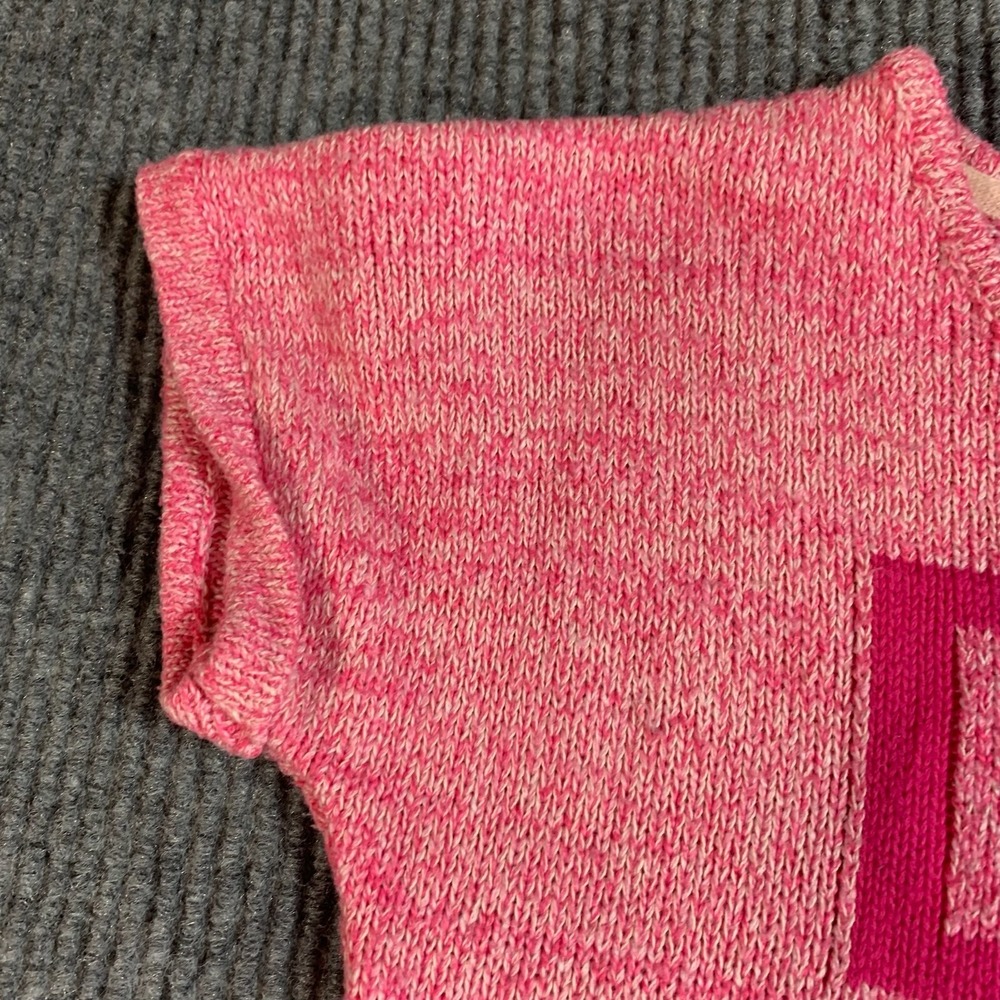 DKNY Sweater Dress Girls Medium Pink Short Sleeve Spell Out Cotton Blend Flare - Picture 5 of 14